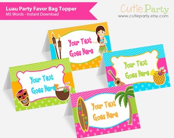Luau food label | Etsy