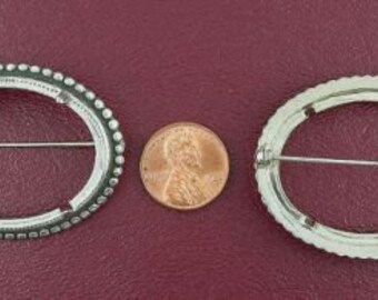 silverplated 40x30 antique rope cabochon pin mounting