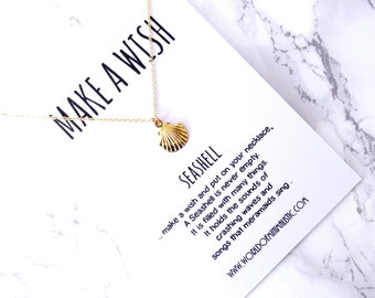 Sea shell necklace, sea shell jewelry, beach jewelry, mermaid jewelry, minimalist shell necklace, wish simple necklace, dainty necklace