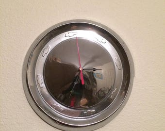 1950s Chevrolet Hubcap Clock, Hubcap Clock, chevy, Man Cave Clock