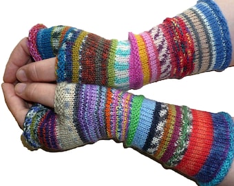 Knit Fingerless gloves - Arm warmers - Wrist warmers - Long Fingerless Mittens - womens fingerless - Hand warmers - Gift