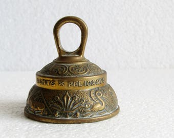 Vintage Brass Bell, Retro Collectible Brass Bell, Old Ornate Metal Bell, Small Collectible Brass Bell, Vintage Brassware made in England 60s