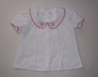 2years cotton Peter Pan collar blouse