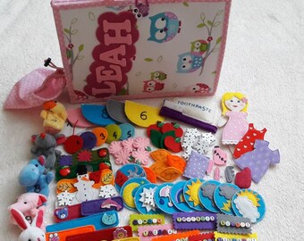 Personalized Quiet Book, Busy Book, Activity, Montessori, Fabric Book