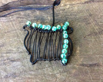 Wire wrapped Witches cauldron pendant