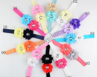 Chiffon Flower Headband, Girls Headband, Newborn Headband