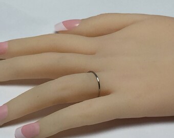 Platinum band, platinum ring, skinny band, thin platinum ring, 950 platinum, halo ring