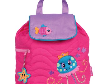 Personnalisé Stephen Joseph bambin matelassé méduse sac à dos, monogramme enfants sac à dos, sac à dos pour enfants d’âge préscolaire sac à dos