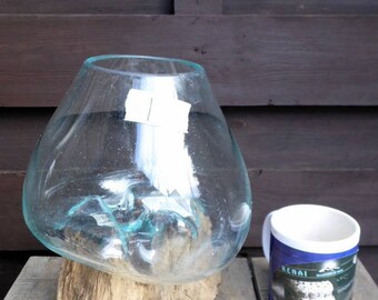 Liqva S, Dekoglas S, rootwood glass vase S, Liqvavase S gamal, root molten vase