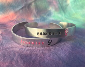 Feminist Female Symbol Bracelet - Pink Feminist Bracelet - International Women's Day - Nasty Woman Jewelry - Resist Jewelry - Womens March
