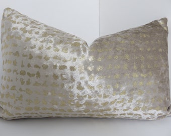 P/Kaufmann Fabrics- Steath Gold Pillow Cover- Metallic Pillow Cover- Gold Velvet Pillow - Gold Metallic Velvet Pillow- Accent Pillow