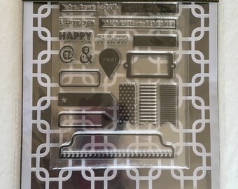 Destash new art pack with stencil and clear rubber stamps