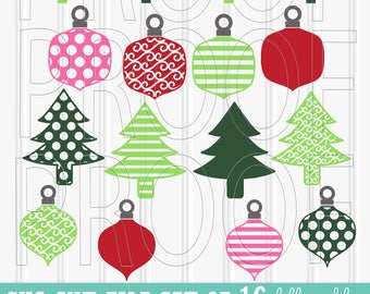 Christmas SVG Files Set of 16 cut files includes svg/png/jpg formats! Commercial use approved! ornament svg woodland svg christmas tree svg