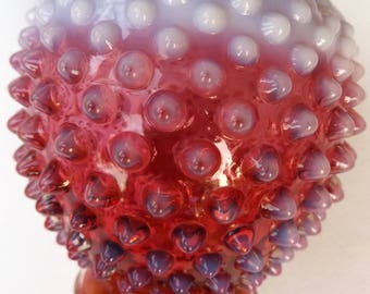 Fenton Cranberry Opalescent Hobnail Vase, circa 1940s