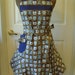Reversible Apron/ Owl Apron/50's Retro Navy Polka Dots and Owl Apron