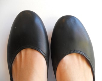 MAYA - Ballet Flats -38- Black Leather- Available in different colours & sizes