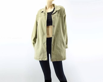 Vintage Chore Jacket Vintage Work Jacket Workwear Jacket Olive Green 90s Denim Jacket Barn Jacket Olive Green Jacket M, L, XL One Size