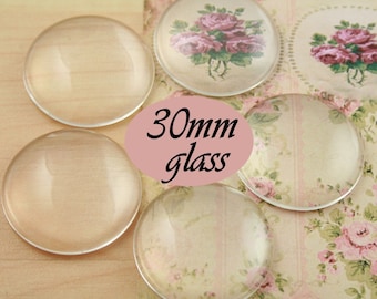 BULK Wholesale 30mm Glass Domes - 30mm Craft Glass Domes - 30mm Glass for Jewelry and Art Crafts. Pick Quantity