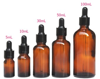 Essential Oil Dropper Bottle, Amber Glass Bottles with Dropper, Dropper Bottles, Glass Bottles Liquid Pipette Bottle, Boston Round Bottles
