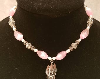 Pink Princess Castle Necklace