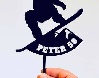 Acrylic Cake Topper - Snowboarder (ARC1801 MADE IN Australia)