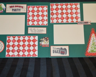 Pre-made Ugly Sweater Scrapbook page kit
