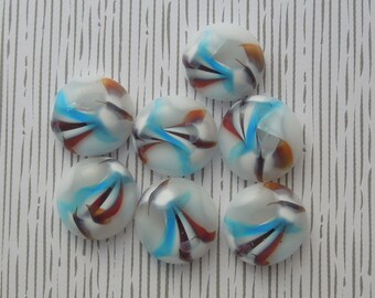Red White And Blue Beads, Fused glass Cabochons, Bead Findings, Post Earrings, Do It Yourself, DIY 2958