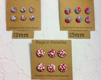 Handcrafted Liberty Fabric Covered Buttons