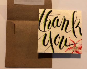 Mini Floral Square Thank You Cards 4x4
