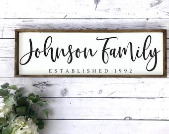 Last Name Sign. Last Name Sign. Wood Family Sign. Wedding Gift. Established sign. Wood Framed Sign. Farmhouse Sign.