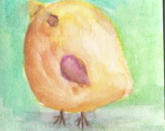 Original ACEO Watercolor Painting: Little Bird