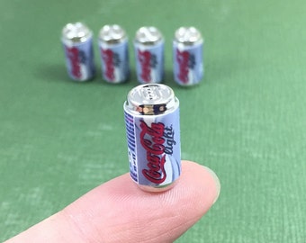 Miniature Coke Cans,Miniature Cans, Dollhouse Coke,Miniature Beverage,Miniature drink,Dollhouse Food,Miniature Coca Cola,Gifts idea