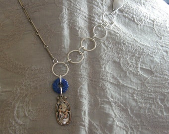 Artisan crafted assemblage necklace from vintage findings