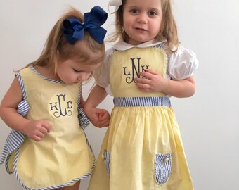 Ava Yellow Gingham Jumper Dress