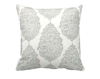 Decorative Throw Pillow Cover Blue Pillow Damask Pillows Decorative Pillows for Couch Pillows Accent Pillows Toss Pillows Beige Cushions