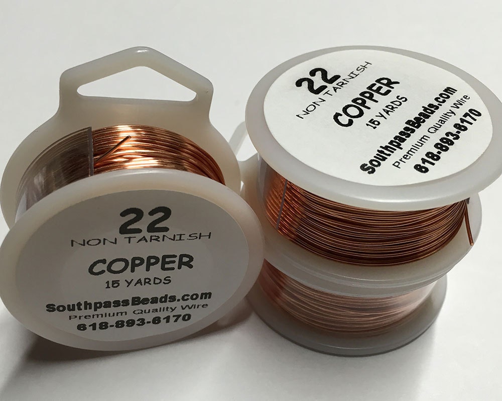 22 gauge Copper Non Tarnish Craft Wire 15 yards Made in USA