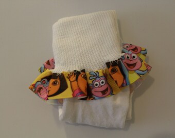 Girls' Ruffled Sock-Print Faces