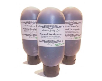 Black TOOTHPASTE - Clean your Teeth with Silver, Calcium and Activated CHARCOAL in SPEARMINT /Vegan / No Fluoride / No sls / Face Scrub