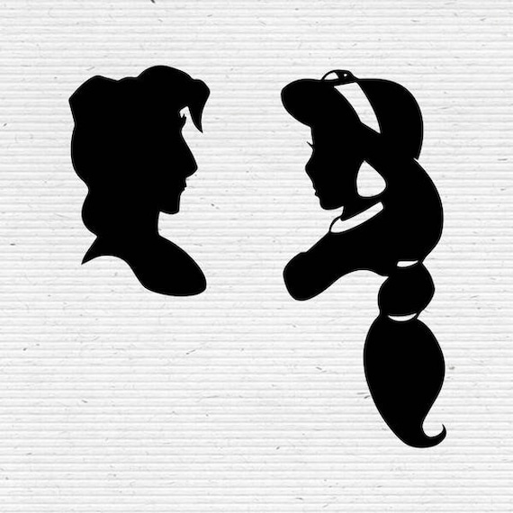 Download Aladdin and Jasmine Disney Silhouette SVG Cut File Digital