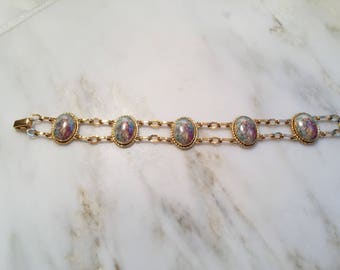 Vintage Van Dell gold filled limoges porcelain bracelet
