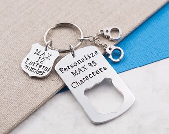 Police keychain, police keyring, police officer gift, personalized gift, gift for him, custom keychain, personalized keyring, gift for her