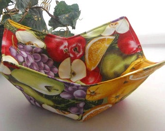 Microwave Bowl Cozy Pot Holder Kitchen Utensil Table Protector Kitchen Accessory Finger Saver Unique Gift Kitchen Housewares Cotton Fabric