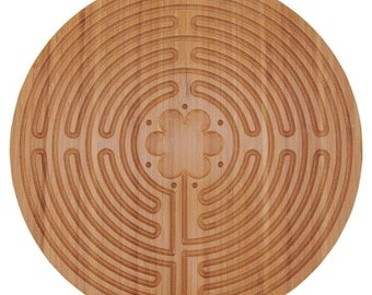 Bamboo Wood Finger Labyrinth Prayer Maze 12.5" Diameter Chartres Style 11 Circuit