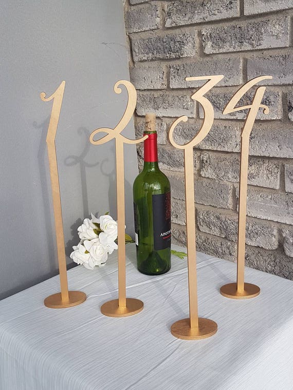 Tall Table Numbers Gold Table Numbers Tall Numerical Wood