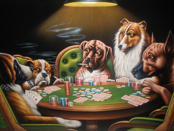 Perros Jugando Al Poker Pintura