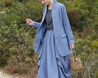 Wool Coat, tailored suit,Winter Coat , Blue coat , Linen coat , women coat , long Coat , Winter Coat Woman , Wool Jacket , winter jacket