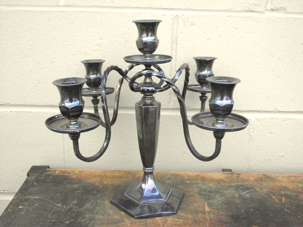 Antique Silver Plate Candelabra Candle Holder Wilcox Co