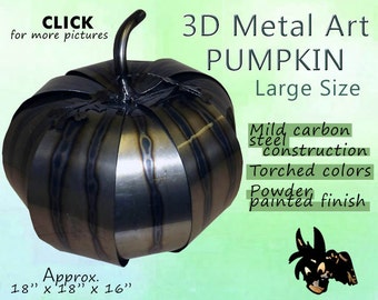 Metal Art Pumpkin, Large Size by Brown-Donkey Designs
