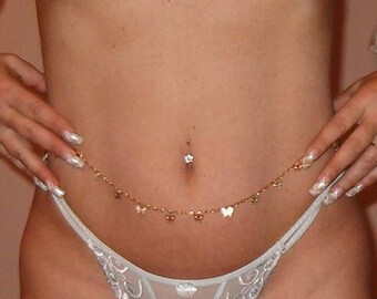 18kt Gold Gep Sexy Designer Filigree Butterfly Belly Chain