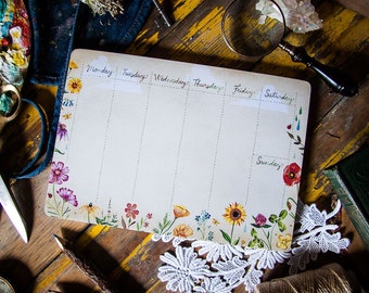 Desktop Notepad - Wildflowers | Stationery | List | Katie Daisy | Notepad